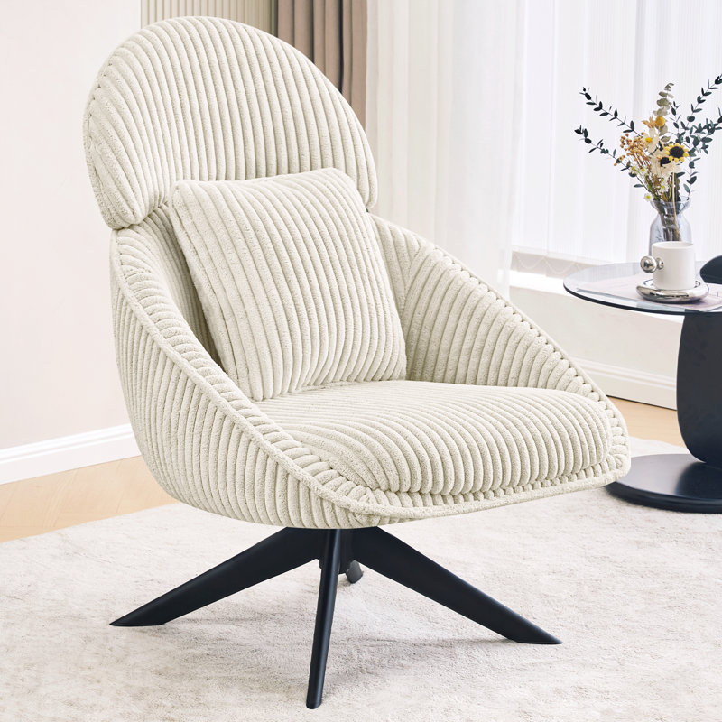 Bay Isle Home Areyah Swivel Accent Chair with Pillow Comfy Lounge Chair Reviews Wayfair